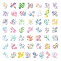 Detailansicht von 49 bunten Traumblasen-Stickern mit lebendigen Aquarell-Farbverläufen - Bunte Blasenaufkleber-Packung (SLP160)