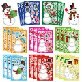 Set di adesivi pupazzo di neve di Natale fai-da-te con accessori impermeabili colorati - Colorato