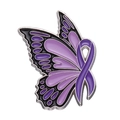 Kreative Emaille-Anstecknadel Schmetterling lila Schleife mit polierten Silberkanten - Lila Schmetterling Schleife (xz8918)