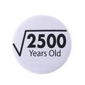 White tinplate badge with black math formula square root of 2500 for a 50th birthday - Square Root of 2500 Years Old Style(MXZ121)