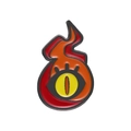 Soul Eater anime fire badge with yellow eye enamel pin in red and orange colors - Red-Orange Flame Eye Style (XZ9291)