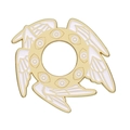 Seraphim eye metal badge with golden edges and white enamel finish for clothing - White Multi-Wing Angel Style (XZ9292)