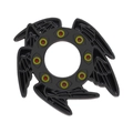 Dark Eye of Horus metal enamel pin badge with black wings and yellow eye patterns - Black Multi-Wing Angel Style (XZ9293)