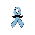 Spilla a nastro blu con baffi neri per la sensibilizzazione alla salute degli uomini - Stile Nastro Blu Chiaro Baffi (QHXZ589)