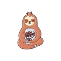 Broche en émail paresseux mignon avec canette de soda Dr Pepper pour vêtements - Paresseux Canette de Boisson (QHXZ3056)