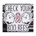 Spilla in smalto con nastro rosa, api e design del testo Check Your Boo Bees - Stile Ape Consapevolezza Cancro al Seno (QHXZ4373)