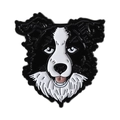 Cartoon Border Collie enamel pin badge with black and white fur details for backpacks - Border Collie Style (QHXZ4024)