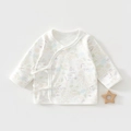Dettaglio della maglia kimono a maniche lunghe in cotone con stampe floreali neonato - 52cm / Foglie Colorate