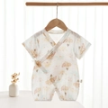 Bamboo cotton gauze baby romper with daisy and ice cream print for summer - Size 90 / Summer Ice - Short Sleeve Romper