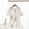 Mameluco de algodón para recién nacidos con estampado de niña china y botones - 59 / Estilo Chica Graciosa