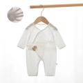 White long sleeve newborn bodysuit with floral embroidery and breathable cotton texture - 52cm / Summer Sweetie