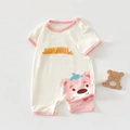 Pink Bear Pullover Short Romper