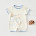 Blue Elephant Pullover Short Romper