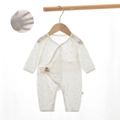 Newborn floral long sleeve baby romper with cherry embroidery and soft gauze texture - 52cm / Sweet Cherry