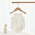 Body d'été blanc en coton pour bébé avec motifs lapins et bretelles confortables - Taille 59 / Lapin Ballon