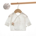 Haut à manches longues pour nouveau-né en coton blanc cassé avec fleur et maille - 52cm / Chérie d'Été