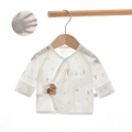 Newborn cotton baby top in cream white with rabbit prints and 3D applique detail - 52cm / Magic Rabbit