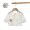 White newborn cotton kimono top with seal print and lightweight breathable texture - 52cm / Playful Sea Lion