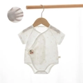 Body neonato a maniche corte bianco con stampa floreale e applicazione a ciliegia - Taglia 73 / Sweet Cherry (Floreale + Patch Ciliegia)