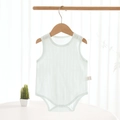 Sleeveless mint green cotton baby bodysuit with jacquard texture in size 59/44 - Size 59 / Light Blue Sleeveless Bodysuit