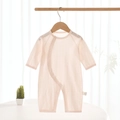 Body neonato rosa chiaro a maniche lunghe in cotone a coste traspirante con bottoni a pressione - Taglia 59 / Rosa Arancio