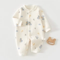 Detail der Baby-Baumwoll-Body mit Cartoon-Dinosaurier-Prints und Druckknöpfen - Größe 59 / Blauer Dinosaurier