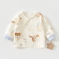 Detailed quilted pattern on infant warm padded top featuring cute squirrel cartoon prints - 52cm / Blue Cake Squirrel