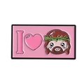 Spilla rettangolare in smalto rosa con design a cartoni I Love Jesus e bordi in metallo - Stile Rettangolare Rosa Cartoon Jesus (QHXZ4264)