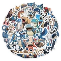Set di 50 adesivi animali blu scuro dei cartoni animati per decorare laptop e auto - Set Adesivi Animali Blu Scuro