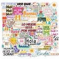 50 Spaanse motiverende stickers voor koffers en laptops met waterbestendige PVC-afwerking - Spaanse Motivatie Stijl 1 (PMS258)