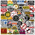 50pcs waterproof PVC hard hat stickers with funny warning slogans for helmets and toolboxes - Style 1 (TT266)