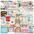 50er Set bunte wasserfeste Cartoon-Aufkleber für Sonderpädagogen und SPED-Themen-Zubehör - 50 Stück Sonderpädagogik Lehrer Aufkleber Set (TT254)