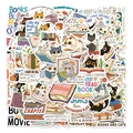 Kleurrijke set cartoon katten en boeken waterdichte PVC-stickers voor laptops en agenda's - Katten en Boeken Serie 50 Vel