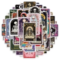 Set van 50 gotische tarot skelet stickers voor laptop en gitaar decoratie - Gothiek Lezend Skelet Tarot
