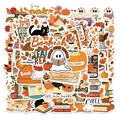 Pack de 50 pegatinas de otoño de libros con calabazas y fantasmas para botellas de agua - 50 Hojas