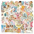 50 adesivi vintage per bambini con angeli e animali retrò per decorazioni fai-da-te - Motivo Bambino Vintage (YCK027)