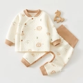 Baby-Schlafanzug aus gesteppter Baumwolle mit Löwenprint und hohem Bauchschutz - 59 / Brauner Löwe