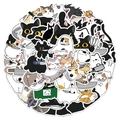 50 süße Cartoon-Katzenaufkleber mit Messern für DIY-Koffer und Kinderbelohnungen - 50 Nicht wiederholende Blätter (YCK004)