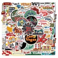 Set di 50 adesivi impermeabili Las Vegas per laptop chitarra e bagagli da viaggio DIY - Adesivi a Tema Casinò di Las Vegas (YCK042)