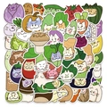 50 wasserfeste Cartoon Gemüse-Katzen Sticker für Laptop, Handy und Koffer Dekoration - Gemüse Katze Set