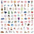 100pcs watercolor decorative stickers for laptop and luggage with assorted art patterns - Style 1 (YCK106YCK107)