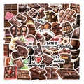 Set de 50 autocollants de chocolat réalistes pour décoration DIY sur ordinateurs et gourdes - 50 Pièces Autocollants Adhésifs Thème Chocolat
