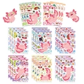 Rosa Axolotl DIY Aufkleber-Set zum Gesichter-Gestalten mit niedlichen Accessoires - Standard 8 Blätter/Beutel