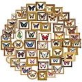 Set di 52 adesivi PET a forma di farfalla vintage con cornici per scrapbooking - Esemplare di Farfalla Vintage