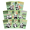 Detailansicht der niedlichen Panda-DIY-Aufkleber mit verschiedenen Ausdrücken und Bambus - Standard 8 Blätter/Beutel