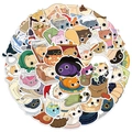 Vista detallada de varias pegatinas de gatos animados escondidos en objetos lúdicos - Combo Multicolor
