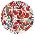 Detailed close-up of cardinal bird stickers featuring vibrant red plumage and diverse designs - Cardinal Series