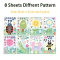 8 fogli di adesivi puzzle fai-da-te impermeabili con animali del giardino per bambini - 8 Pezzi/Confezione