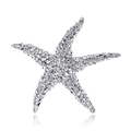 Prachtige zeester broche met fonkelende strassteentjes in een zilverkleurige legering - Zeester Stijl (B004-A)