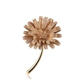 Spilla a margherita dorata vintage in lega con texture realistiche dei petali - Stile Oro Retrò (C516-C)